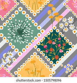 Seamless vector print with small flowers. Summer textile collection.