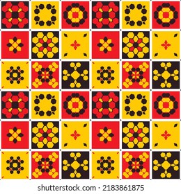 Impresión vectorial sin inconvenientes con azulejos cuadrados. Fondo en estilo de mosaico. Mosaico con ornamento geométrico. Diseño para textiles, cerámica, papel y otras superficies. 
