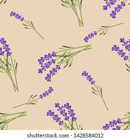 Seamless vector provence pattern with lavender