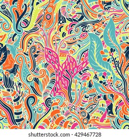 Seamless vector psychedelic pattern