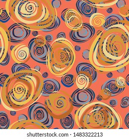 A seamless vector psychedelic pattern in vibrant colors. Suracce print design.