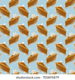 Seamless Vector Pumpkin Pie Pattern