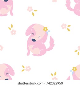 Seamless vector puppy pattern