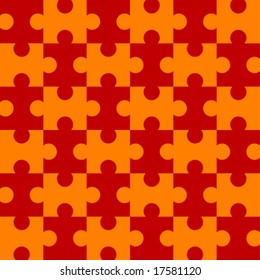 Seamless Vector Puzzle Pattern - Red version