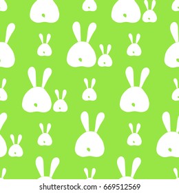 Seamless vector rabbit silhouette pattern. Background in childish style. Stylish design for fabric and decor.