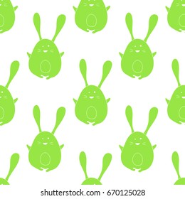 Seamless vector rabbit silhouette pattern. Background in childish style. Stylish design for fabric and decor.