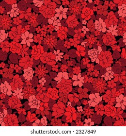 seamless vector red floral pattern