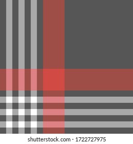 Seamless vector red and grey tartan pattern. Plaid background. For design, fabric, textile, wrapping, cover etc.