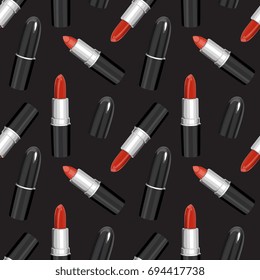 Seamless Vector Red Lipstick Pattern