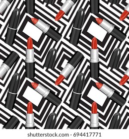 Seamless Vector Red Lipstick Pattern