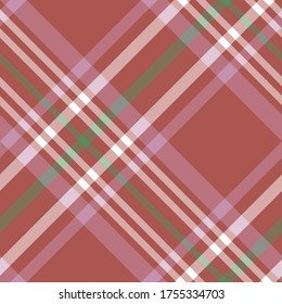 Seamless vector red multicolor tartan pattern. Plaid background. Classic fashion ornate pattern. For fabric, textile, wrapping etc.