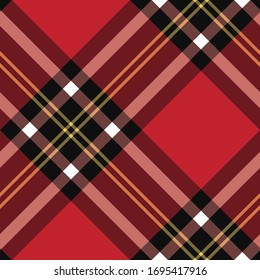 Seamless vector red plaid pattern. Tartan background. Classic pattern. For fabric, textile, wrapping, cover etc.