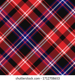 Seamless vector red tartan pattern. Plaid background. Classic fashion ornate pattern. For fabric, textile, wrapping, cover etc.