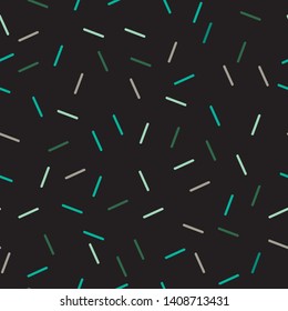 seamless vector repeat, background texture, blue, green and grey sprinkles on a black background