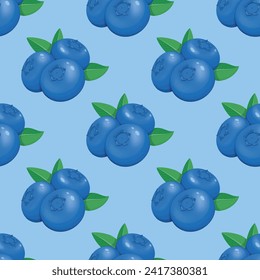 Seamless vector repeat blueberry pattern