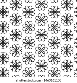 Seamless vector repeat geometric pattern. Black and white geometrical background for fabric, cover, textile, design, wrapping. 10 eps design.