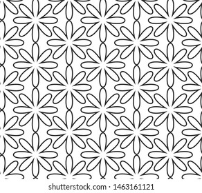 Seamless vector repeat geometric pattern. Black and white geometrical background for fabric, cover, textile, design, wrapping. 10 eps design.