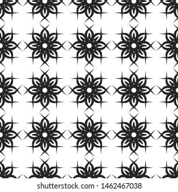 Seamless vector repeat geometrical pattern. Black and white geometric background for fabric, cover, textile, design, banner. 10 eps design.