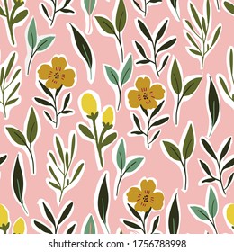 repitido vectorial transparente, patrón floral gráfico con hojas sobre fondo rosa y blanco
