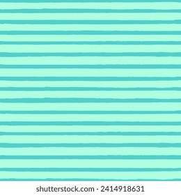 seamless vector repeat pattern with grunge torn texture jagged horizontal thin skinny stripe. Soft aqua teal blue green colors, coastal, swim, beach, pool, kids background.