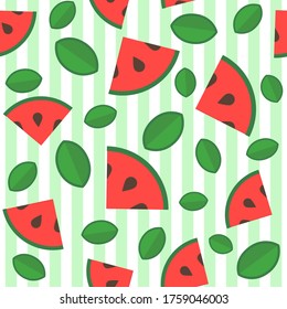 Seamless vector repeat pattern of melons for wrapping paper, wallpaper or textile background