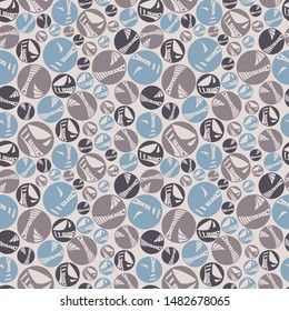 seamless vector repeat pattern of muted pastel-colored dots