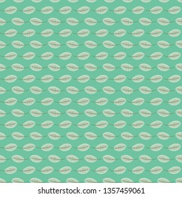 Seamless Vector Repeat Pattern Of Striped Green Leaves. Pretty Surface Pattern Design Ideal For Fabric, Scrapbooking And Stationery.