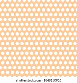 seamless vector repeated halftone, simple polka dot pattern in white on a pink background