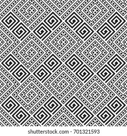 Seamless vector repeating pattern. Fashion textile print with greek design. Greece meander fabric background.