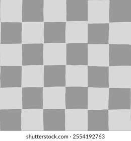 Seamless vector repeating pattern with hand drawn checkerboard in soft tonal gray. Great for mens, youth, boys projects, video games, packaging, textile and surface pattern design.
