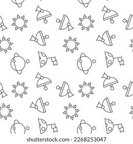 Seamless vector repeating pattern of The Moon, star, sun, radar. It can be used for web sites, apps, clothes, covers, banners etc 