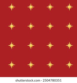 Seamless vector repetitive pattern. Golden stars on the red background