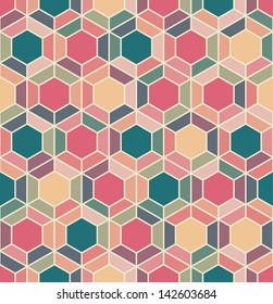 Seamless vector retro pattern of geometric shapes