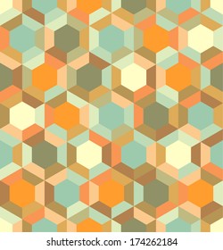 Seamless vector retro pattern of geometric shapes