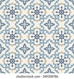 Seamless vector retro pattern. Tiled oriental background.