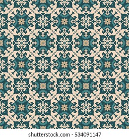 Seamless vector retro pattern. Tiled oriental background.