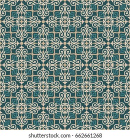Seamless vector retro pattern. Tiled oriental background.