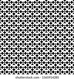 Seamless vector. Rhombuses, triangular shapes ornament. Diamonds, forms wallpaper. Checks, triangles motif. Squares, polygons pattern. Geometric background. Web design illustration, abstract backdrop
