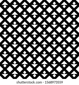 Seamless vector. Rhombuses, triangular shapes ornament. Squares, polygons pattern. Diamonds, forms wallpaper. Web design illustration, abstract backdrop. Geometric background. Checks, triangles motif.