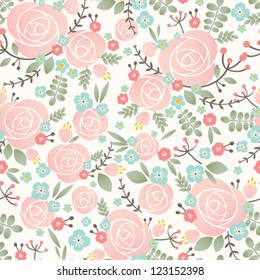 Seamless vector rose pattern