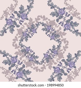 Seamless vector rose pattern 