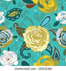 Seamless Vector Roses Pattern Design