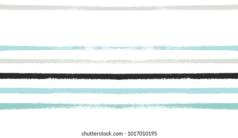 Seamless Vector Sailor Stripes Summer Pattern. Hand Painted Ink Lines. Funky Female Autumn Paintbrush Stripes Background. Fashion Textile Fabric Seamless Pattern. Trendy Funky Stripy Grunge Graffiti.