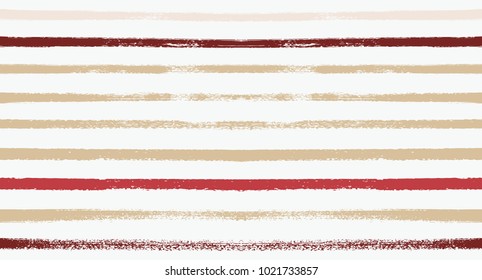 Seamless Vector Sailor Stripes Summer Pattern. Hand Painted Ink Lines. Funky Female Autumn Paintbrush Stripes Background. Fashion Textile Fabric Seamless Pattern. Trendy Funky Stripy Grunge Graffiti.