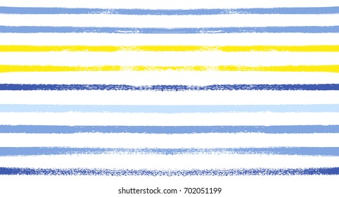 Seamless Vector Sailor Stripes Summer Pattern. Hand Painted Ink Lines. Funky Female Autumn Paintbrush Stripes Background. Fashion Textile Fabric Seamless Pattern. Trendy Funky Stripy Grunge Graffiti.