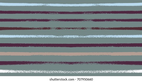 Seamless Vector Sailor Stripes Summer Pattern. Hand Painted Ink Lines. Funky Female Autumn Paintbrush Stripes Background. Fashion Textile Fabric Seamless Pattern. Trendy Funky Stripy Grunge Graffiti.