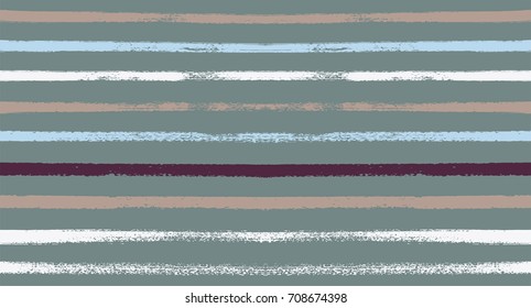 Seamless Vector Sailor Stripes Summer Pattern. Hand Painted Ink Lines. Funky Female Autumn Paintbrush Stripes Background. Fashion Textile Fabric Seamless Pattern. Trendy Funky Stripy Grunge Graffiti.