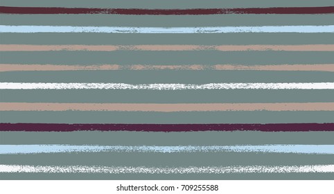 Seamless Vector Sailor Stripes Summer Pattern. Hand Painted Ink Lines. Funky Female Autumn Paintbrush Stripes Background. Fashion Textile Fabric Seamless Pattern. Trendy Funky Stripy Grunge Graffiti.