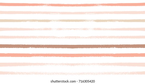 Seamless Vector Sailor Stripes Summer Pattern. Hand Painted Ink Lines. Funky Female Autumn Paintbrush Stripes Background. Fashion Textile Fabric Seamless Pattern. Trendy Funky Stripy Grunge Graffiti.