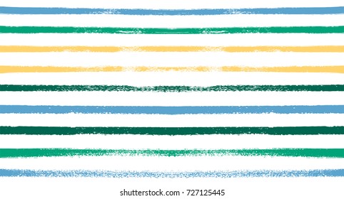 Seamless Vector Sailor Stripes Summer Pattern. Hand Painted Ink Lines. Funky Female Autumn Paintbrush Stripes Background. Fashion Textile Fabric Seamless Pattern. Trendy Funky Stripy Grunge Graffiti.